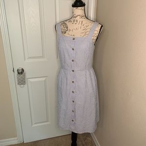 J. Crew Dress 12 Seersucker Stripe Button Front